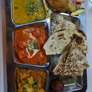 Vegetarian Thali - lunch option 1