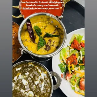 Saag paneer &amp; dal tadka
