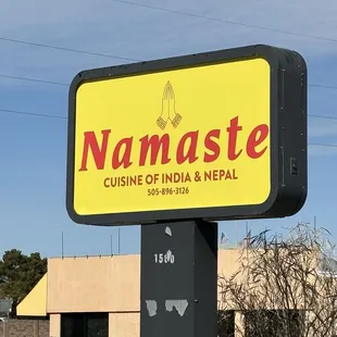 the name of the restaurant on the sign
