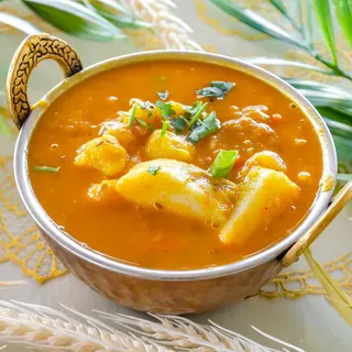 Kasthamandap Aaloo Dum with Saffron Basmati Rice