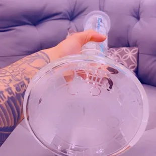 Detailed etched glass.