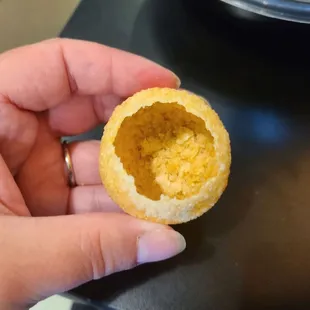 Hollow, crispy-fried puffed ball for Pani Puri