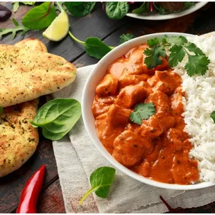 Chicken Tikka Masala and Garlic Naan