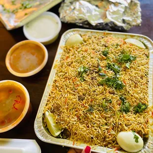 Family Pk - Mutton/Goat dum Biryani ($47). It&apos;s huge!