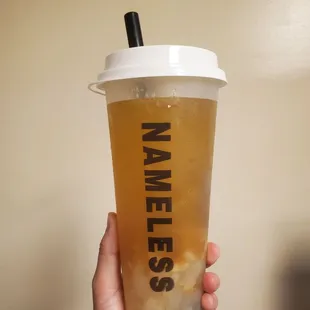 fresh green lychee lemon green tea with lychee jelly