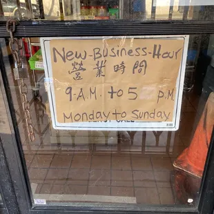 Hours Update!!