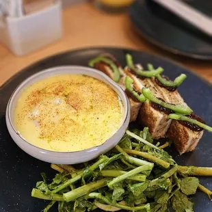 Taro Toast Eggs Benny. Creamy and delectable.  Delicious