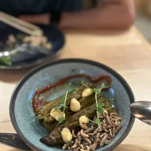 Roasted eggplant with tomato miso