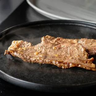 a steak on a plate