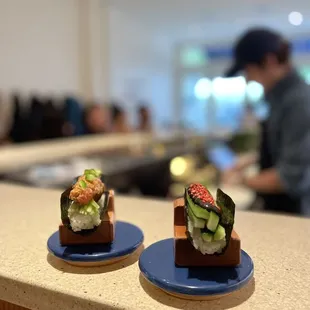 Coconut shrimp + cucumber black sesame