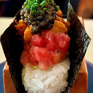 Temaki - Caviar, Uni, Spicy Salmon &amp; Tuna - 10/27/2024