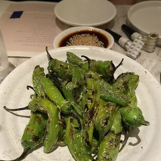 Shishito Peppers, Smoked Honey Miso