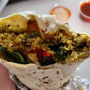 Country breakfast burrito - inside