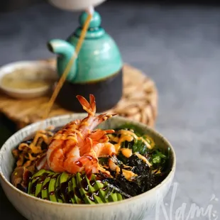 Prawn donburi bowl