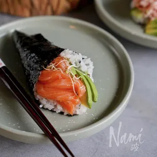 Our famous Salmon &amp; Avocado hand roll