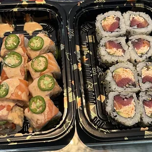 King salmon and nami signature roll. Too good!