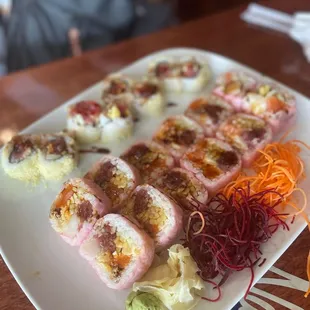 Chicago Crazy Roll + Crunchy Spicy Tuna Makimono