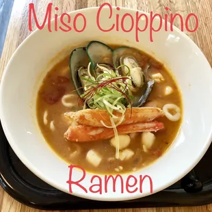 Off menu item miso Cioppino ramen