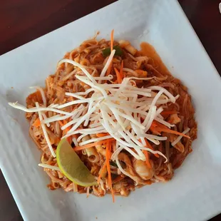 Pad Thai with chicken and shrimp ($21)