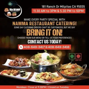 catering options! #NammaCatering #NammaRestaurant #AuthenticFlavors #EventReady