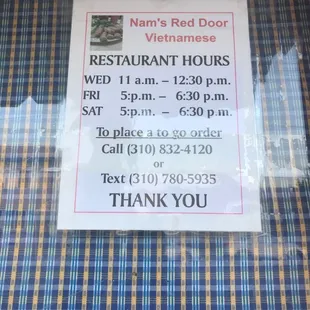 New hours during covid must place order The day before food is great and it's always good