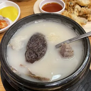 Beef and Bone Broth and added blood sausage