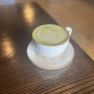 Green matcha latte