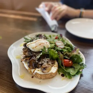 Mushroom Toast with Poached Egg