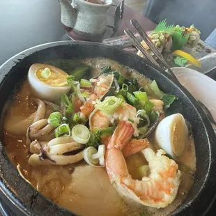 Seafood paella