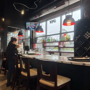 interior, sushi and sashimi
