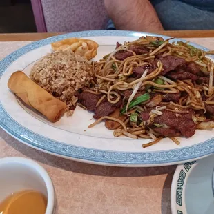 Beef LoMein and fried rice