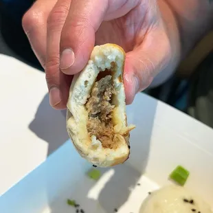 Crispy bottom pork bun