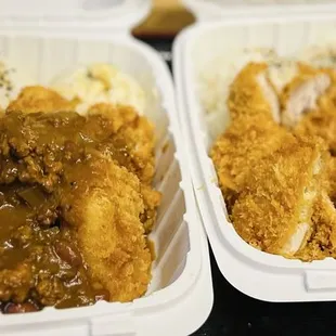 Jidori Chicken Katsu Plates - one with Churry on top!