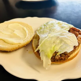 Fried pork tenderloin sandwich