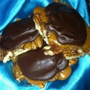 a close up of a chocolate covered cookie