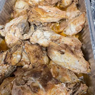 While pan of white meat chicken when I specifically asked for all dark! Waste of $75!