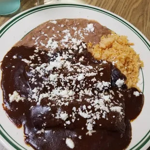 Chicken mole enchiladas