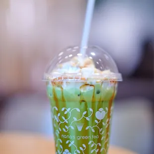 Brown sugar matcha shake