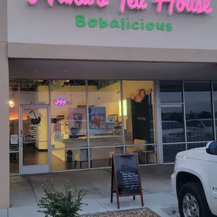 the front of the building