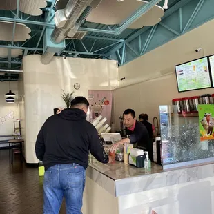 My husband receiving his R1.Nana's tea house fruit tea