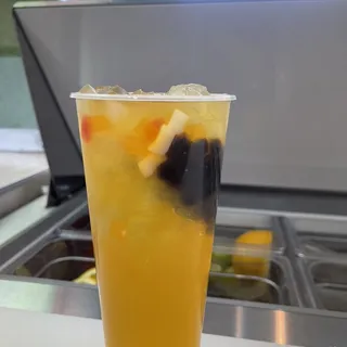F3.QQ Passion Fruit(rainbow jelly and black boba)