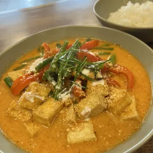 Panang curry fried tofu