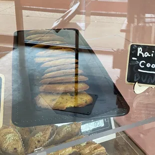 a display of baked goods