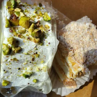 pistachio roll and napoleon to go.