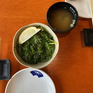 Seaweed Salad, Miso Soup