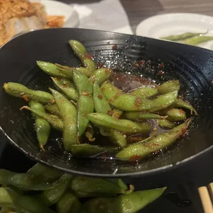 Spicy Garlic Edamame