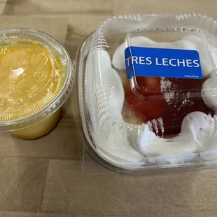 Flan and tres leches
