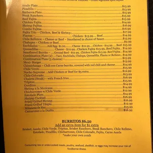 Menu as of 1/14/2024