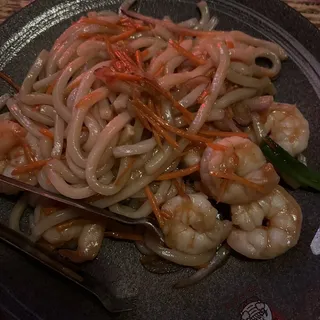 Stir Fried Udon With Shrimp