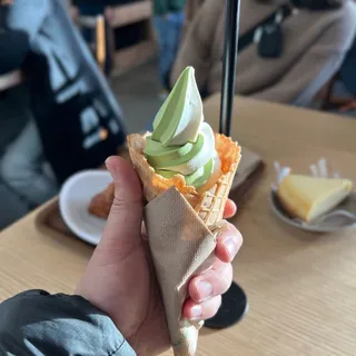 Matcha Vanilla Swirl Soft Serve